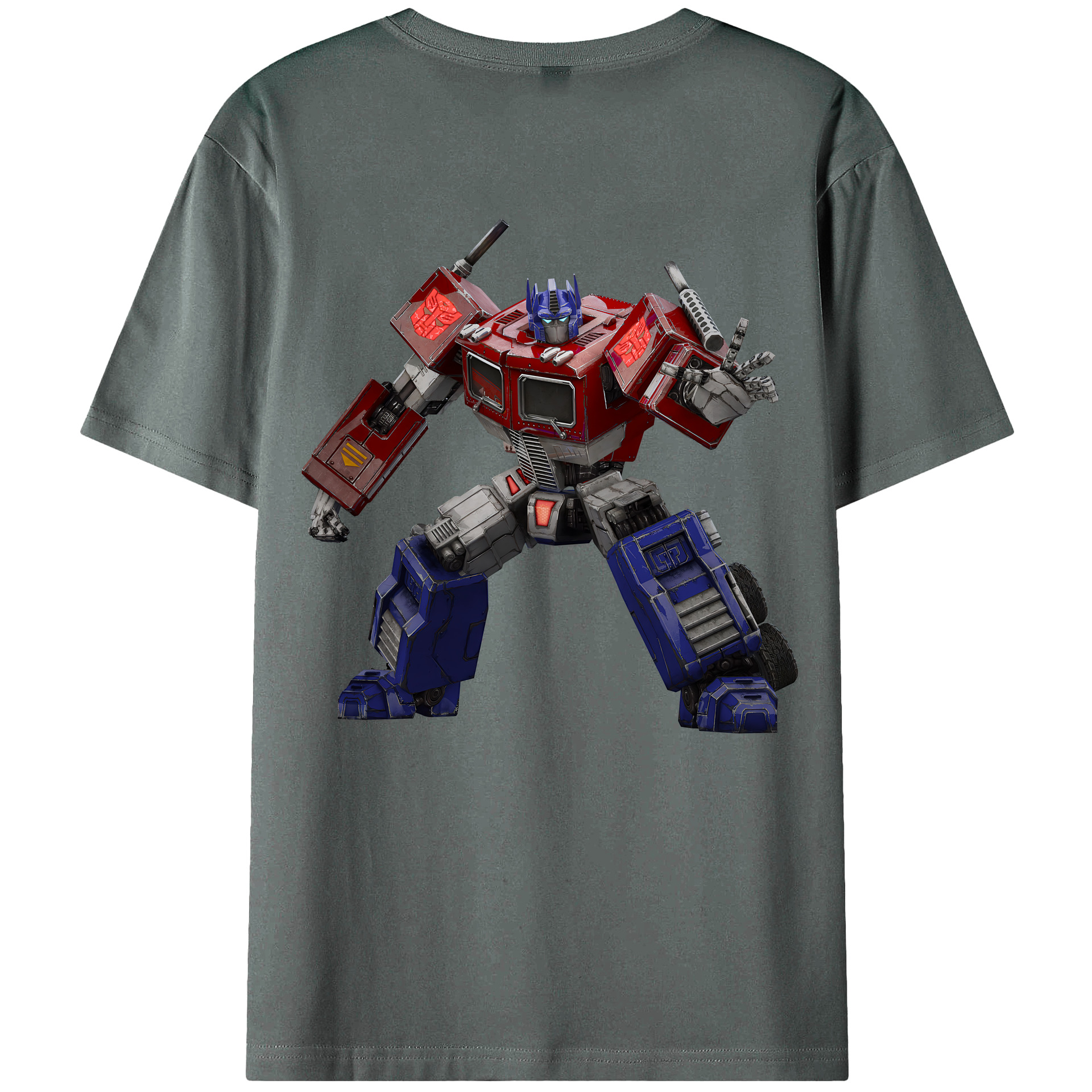（画像用） Transformers トランスフォーマー 綿100％ メンズ半袖Tシャツ（バックプリント） 通気性